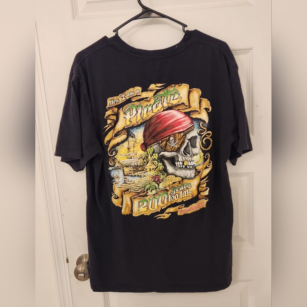 Margaritaville Mens Black T-Shirt Graphic Short Sleeve Size XL Nashville #QQ1016